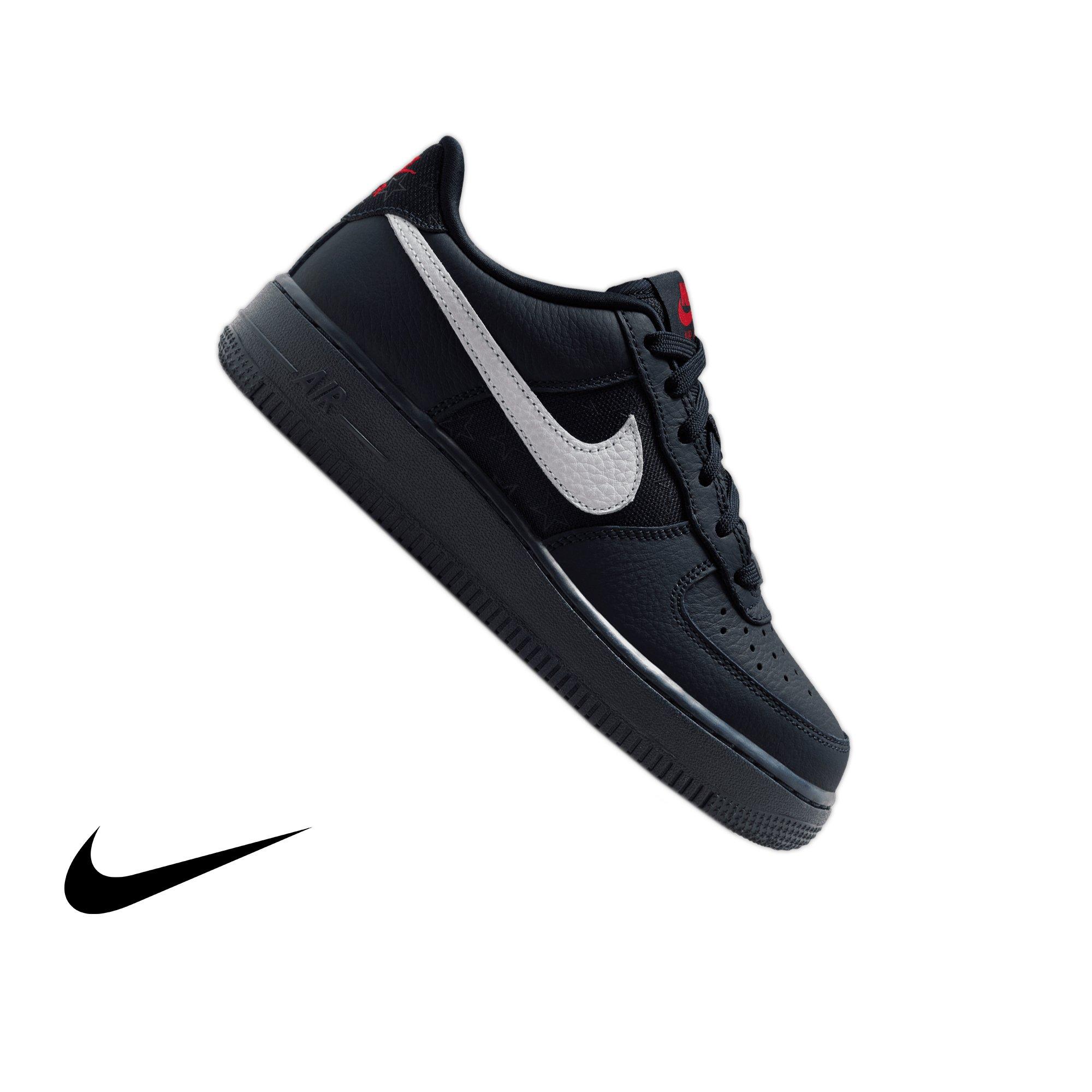 Nike Air Force 1 "Dark Obsidian" Grade School Kids' Shoe - DARK OBSIDIAN/WHITE/BLACK/UNIVERSITY RED